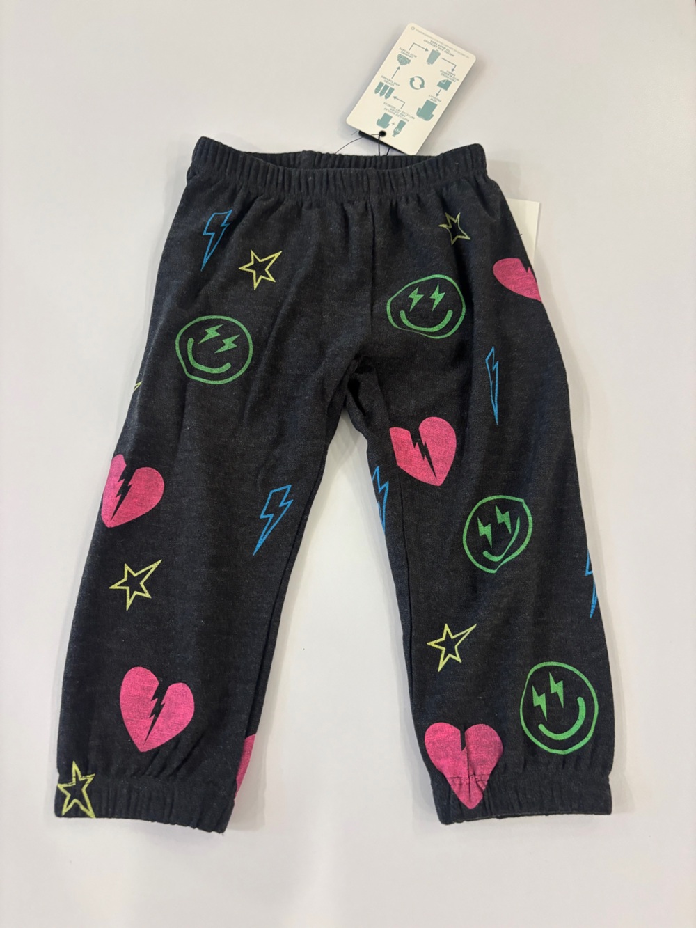 Chaser Kids Black Heart & Lightning Print Jogger Pants